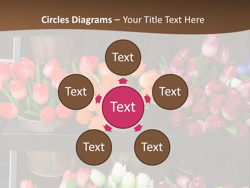 A Bunch Of Flowers That Are On A Shelf PowerPoint Template