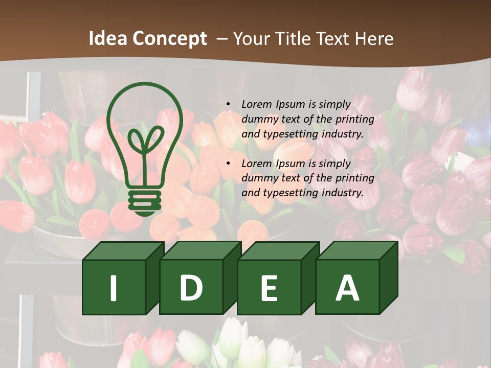 A Bunch Of Flowers That Are On A Shelf PowerPoint Template