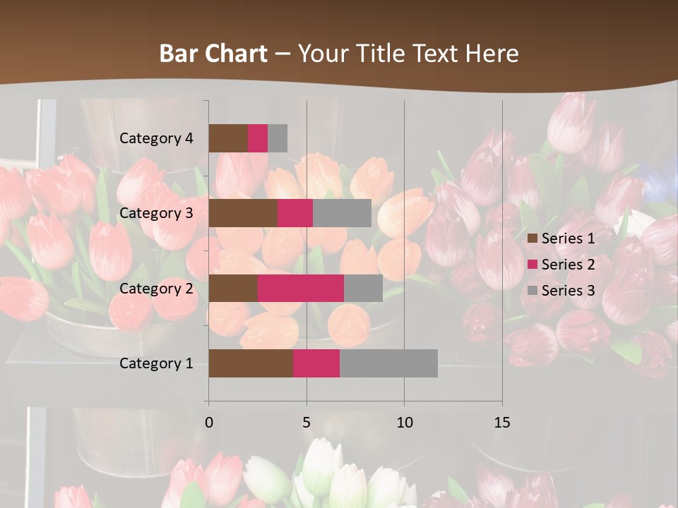 A Bunch Of Flowers That Are On A Shelf PowerPoint Template
