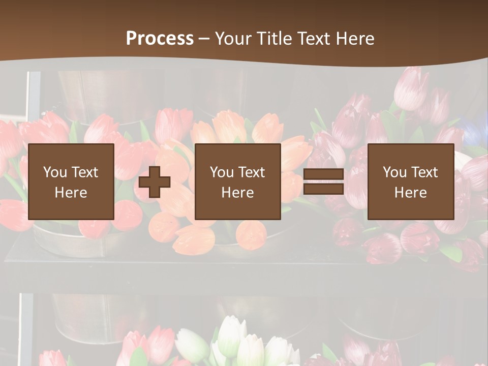 A Bunch Of Flowers That Are On A Shelf PowerPoint Template