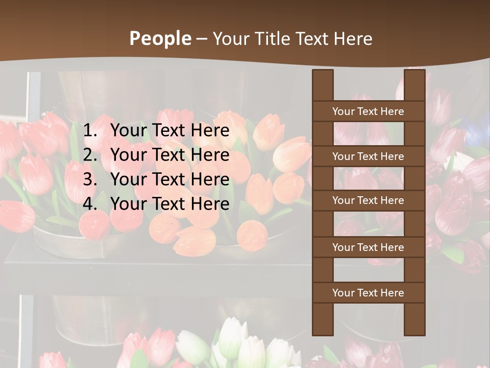A Bunch Of Flowers That Are On A Shelf PowerPoint Template