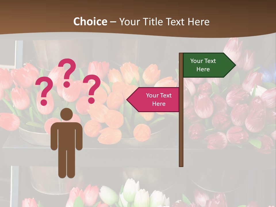 A Bunch Of Flowers That Are On A Shelf PowerPoint Template