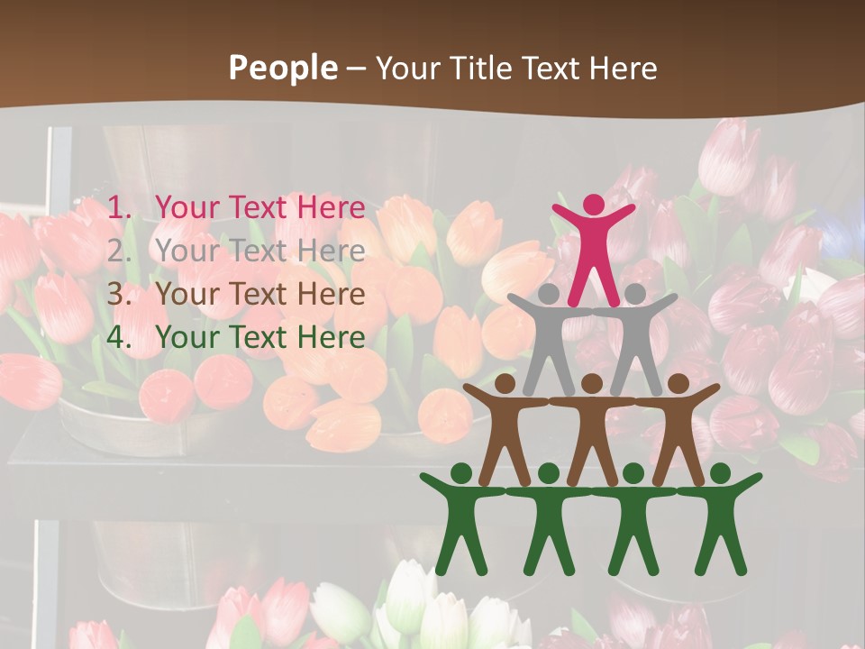 A Bunch Of Flowers That Are On A Shelf PowerPoint Template