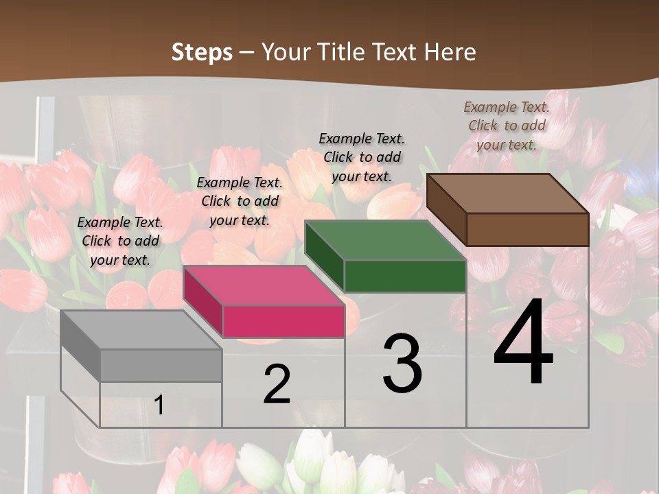A Bunch Of Flowers That Are On A Shelf PowerPoint Template