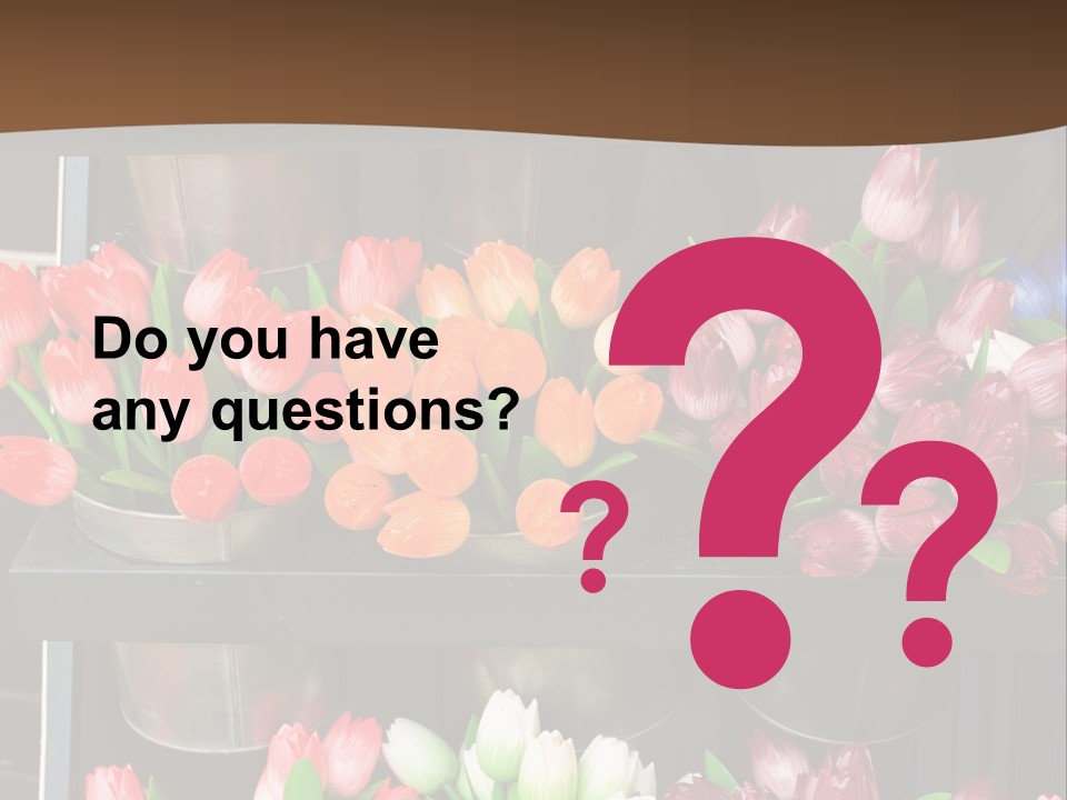 A Bunch Of Flowers That Are On A Shelf PowerPoint Template