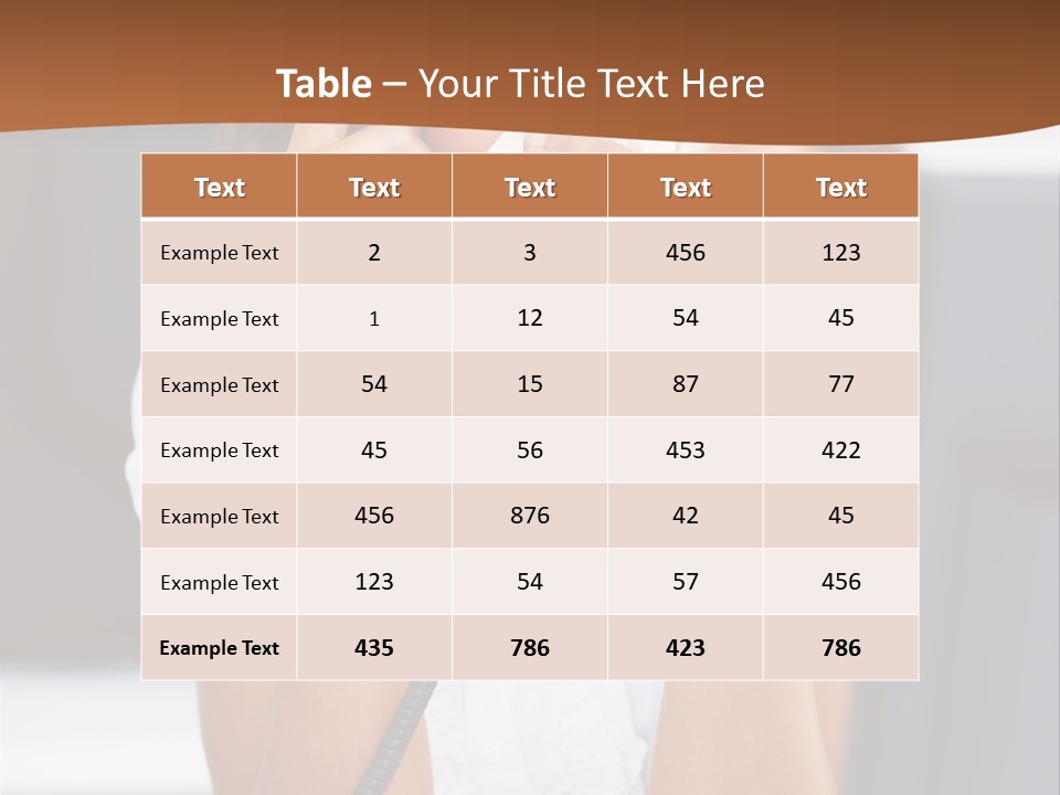 Table People Girl PowerPoint Template