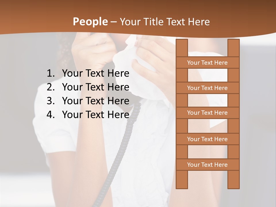 Table People Girl PowerPoint Template