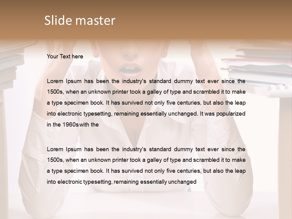 Table People Girl PowerPoint Template