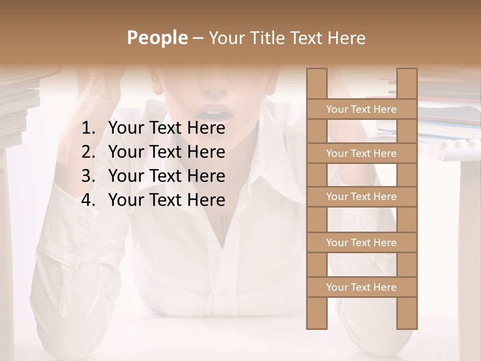 Table People Girl PowerPoint Template