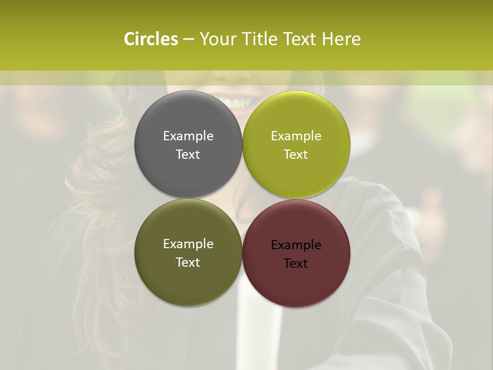 A Woman In A Graduation Cap And Gown Holding A Diploma PowerPoint Template