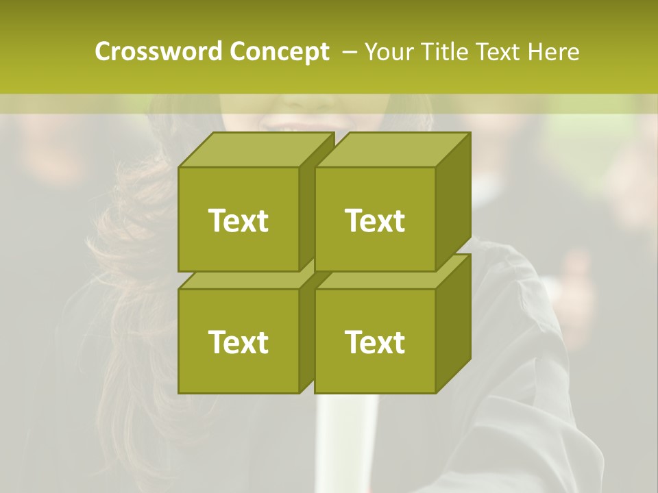 A Woman In A Graduation Cap And Gown Holding A Diploma PowerPoint Template