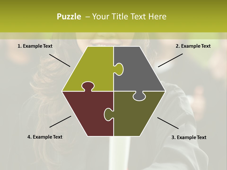 A Woman In A Graduation Cap And Gown Holding A Diploma PowerPoint Template