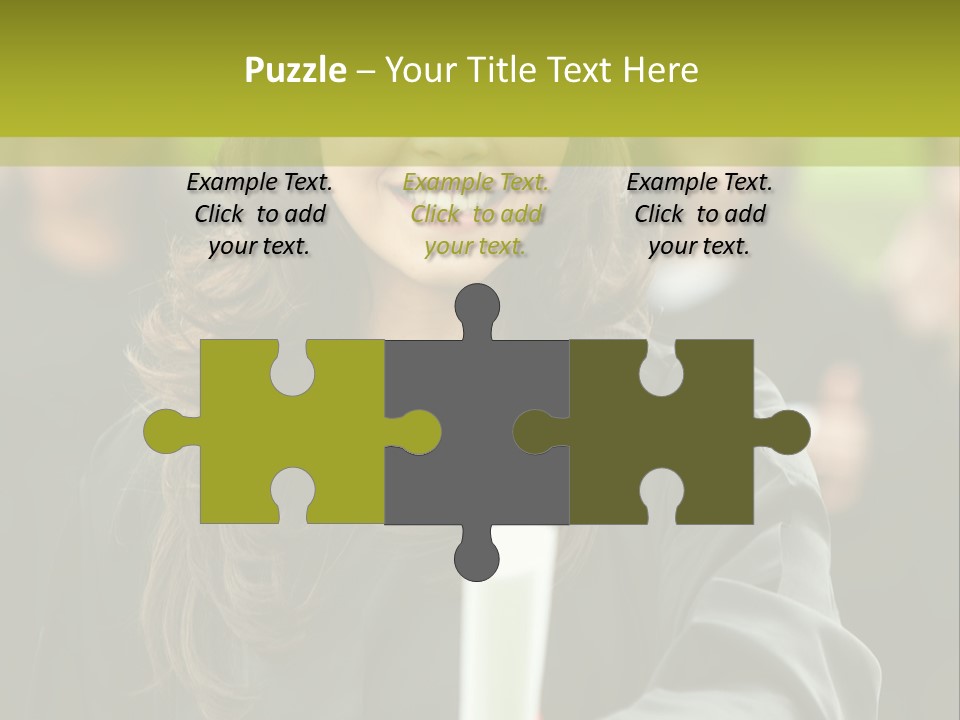 A Woman In A Graduation Cap And Gown Holding A Diploma PowerPoint Template