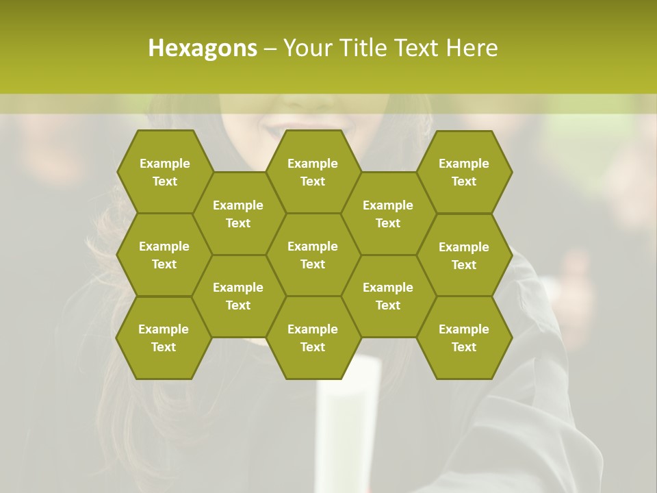 A Woman In A Graduation Cap And Gown Holding A Diploma PowerPoint Template