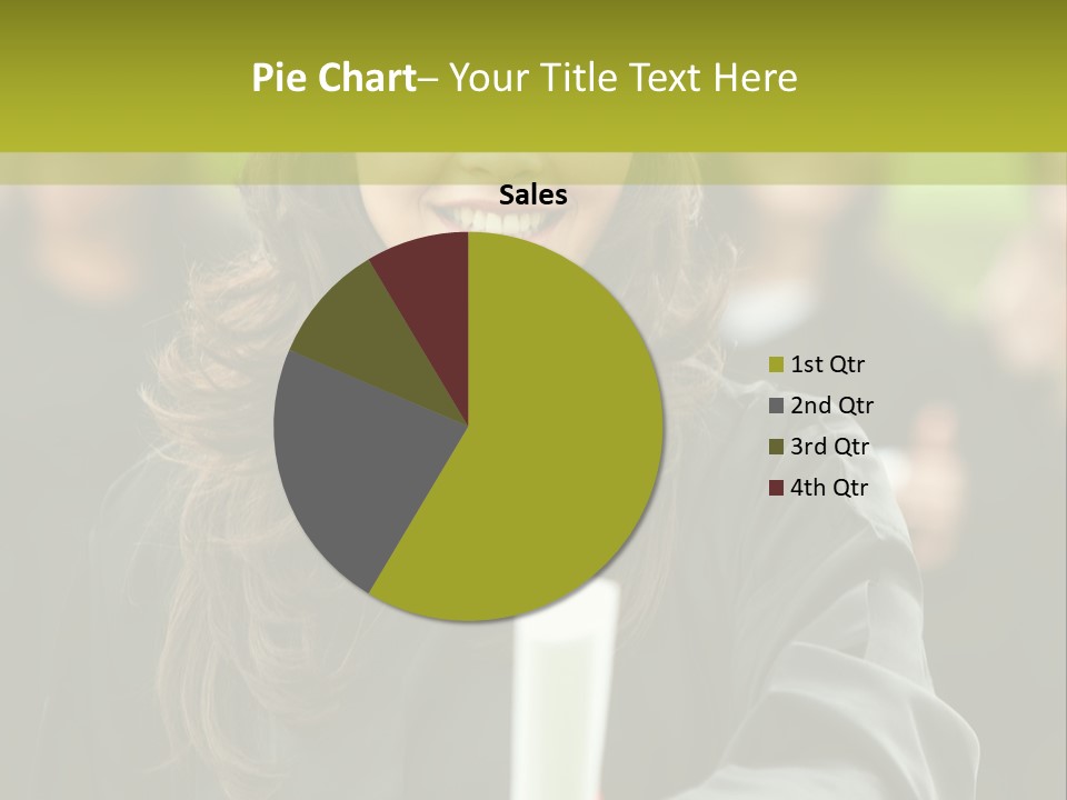 A Woman In A Graduation Cap And Gown Holding A Diploma PowerPoint Template