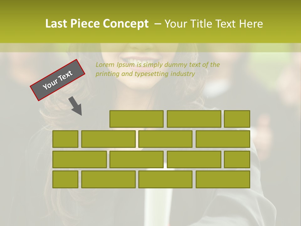 A Woman In A Graduation Cap And Gown Holding A Diploma PowerPoint Template