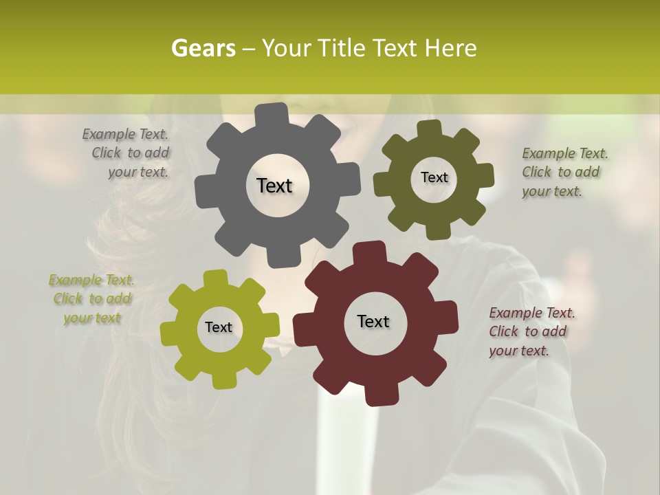 A Woman In A Graduation Cap And Gown Holding A Diploma PowerPoint Template