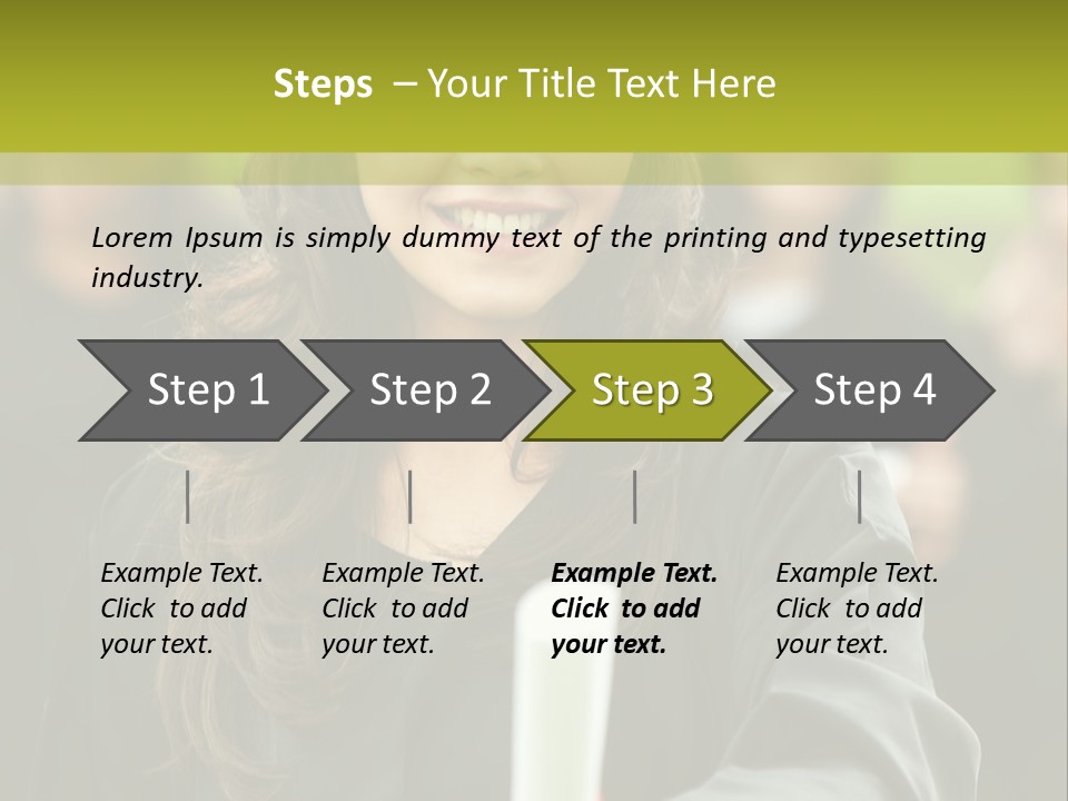 A Woman In A Graduation Cap And Gown Holding A Diploma PowerPoint Template