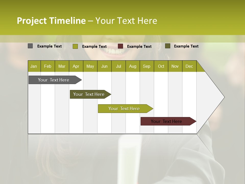 A Woman In A Graduation Cap And Gown Holding A Diploma PowerPoint Template