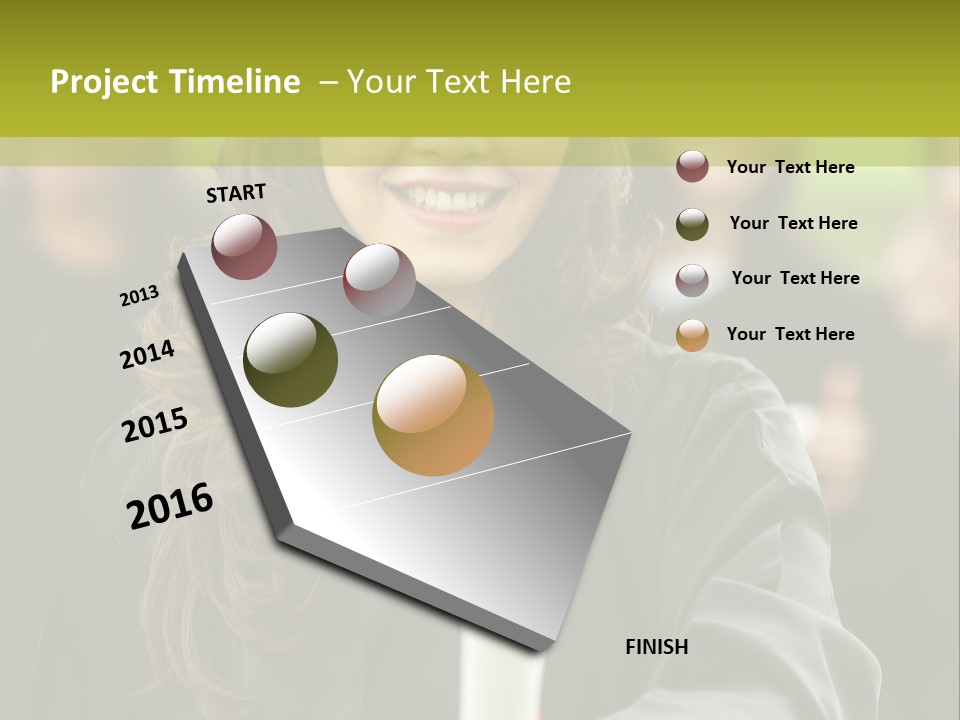 A Woman In A Graduation Cap And Gown Holding A Diploma PowerPoint Template