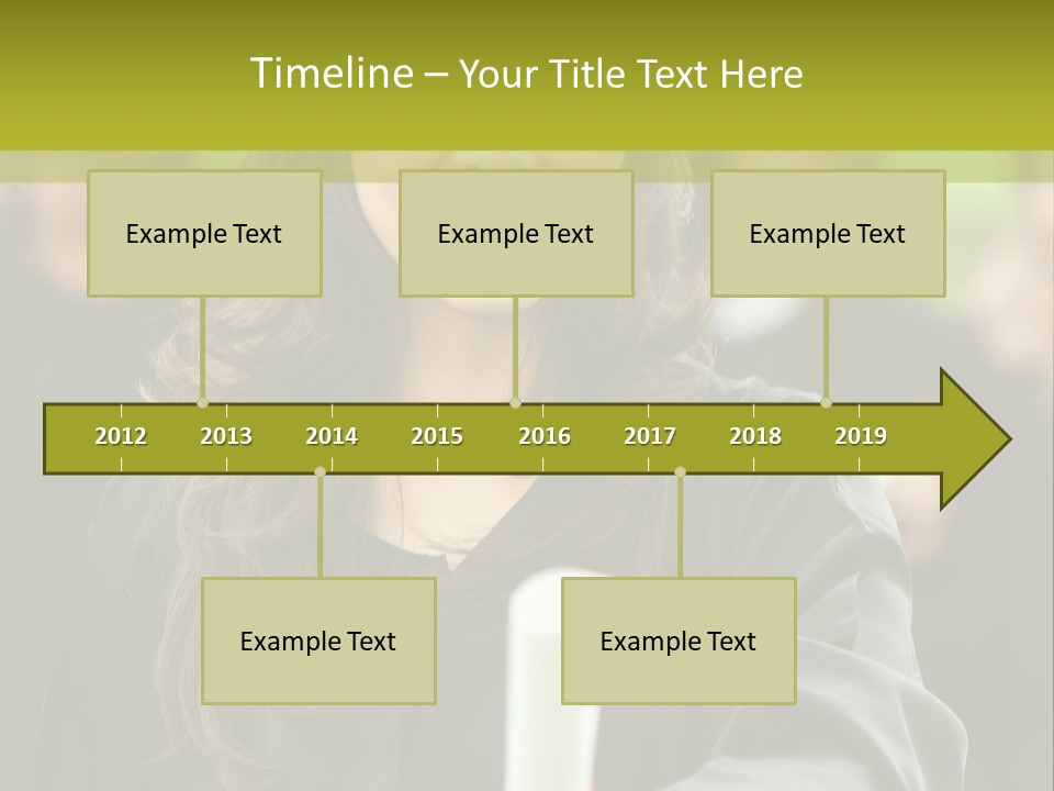 A Woman In A Graduation Cap And Gown Holding A Diploma PowerPoint Template