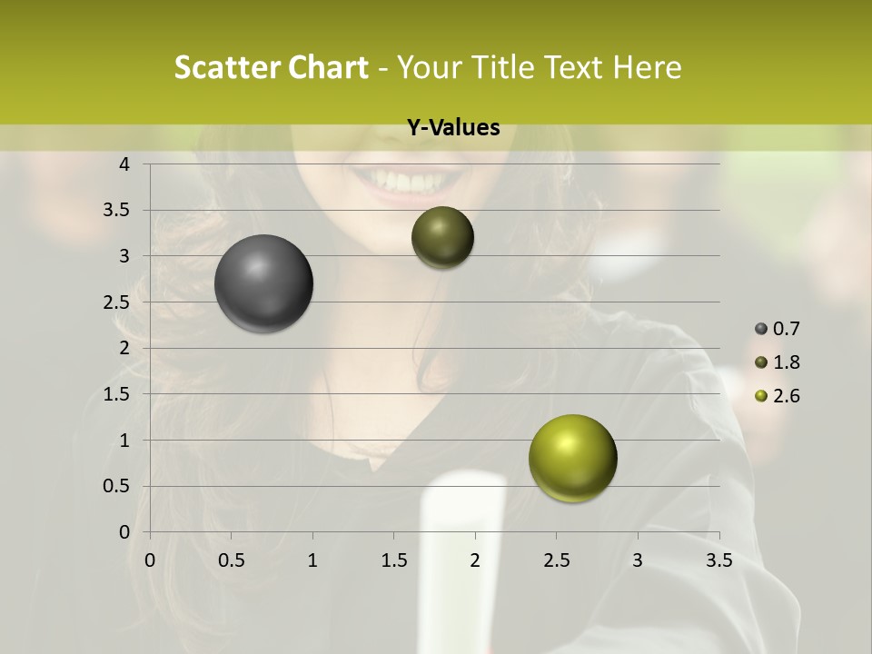 A Woman In A Graduation Cap And Gown Holding A Diploma PowerPoint Template