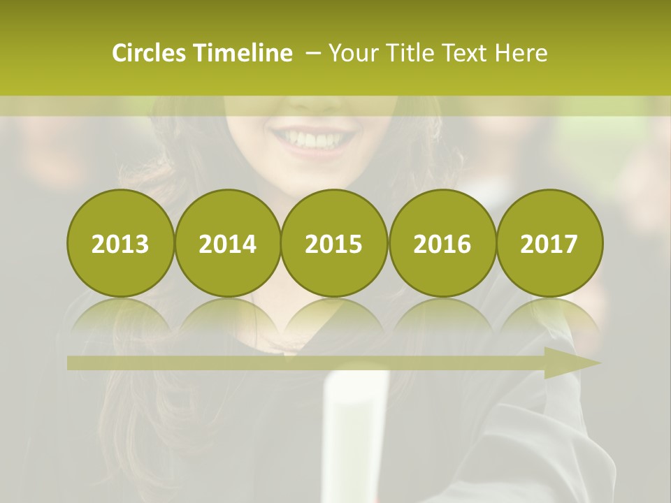 A Woman In A Graduation Cap And Gown Holding A Diploma PowerPoint Template