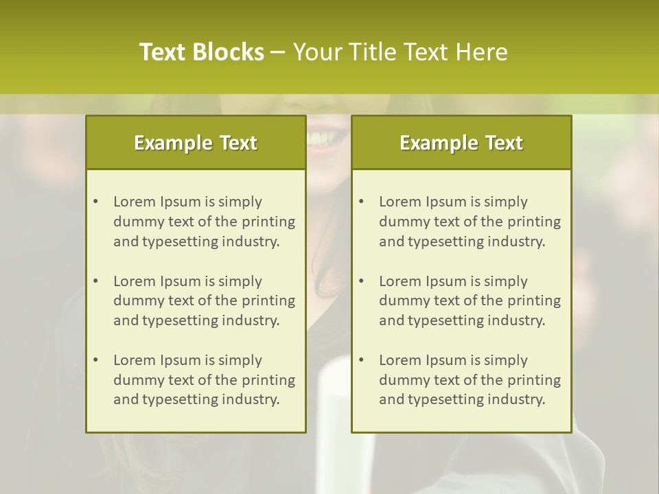 A Woman In A Graduation Cap And Gown Holding A Diploma PowerPoint Template