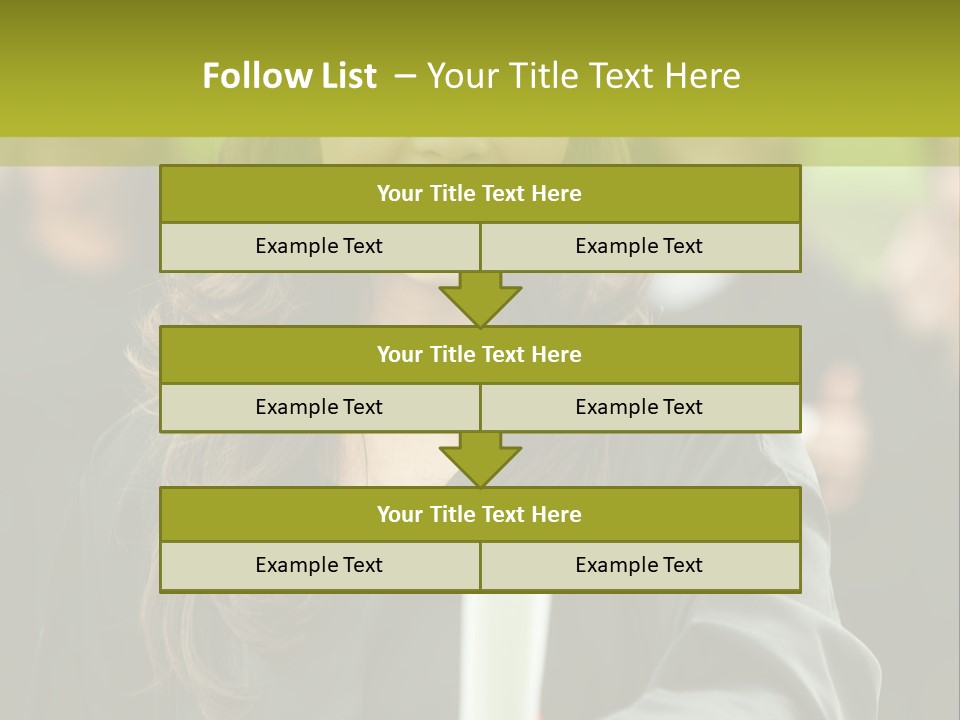 A Woman In A Graduation Cap And Gown Holding A Diploma PowerPoint Template