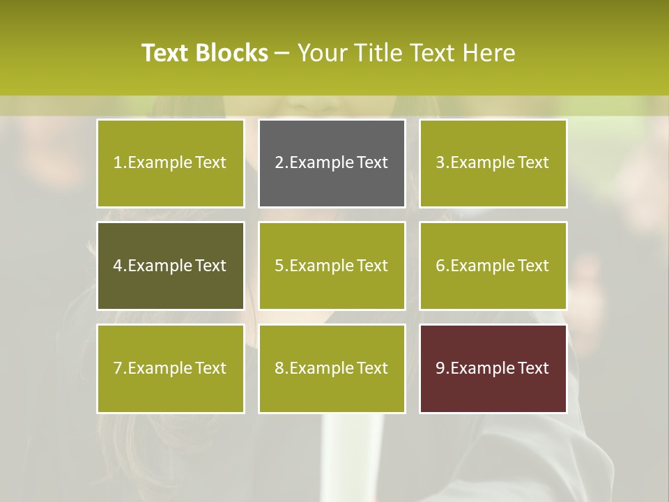 A Woman In A Graduation Cap And Gown Holding A Diploma PowerPoint Template