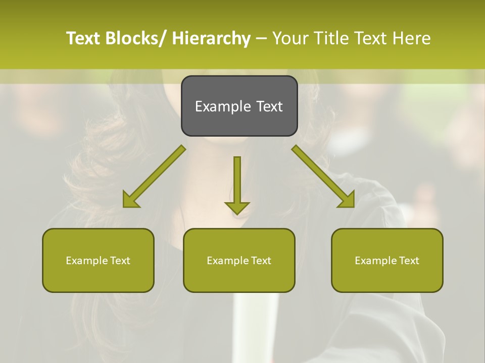 A Woman In A Graduation Cap And Gown Holding A Diploma PowerPoint Template