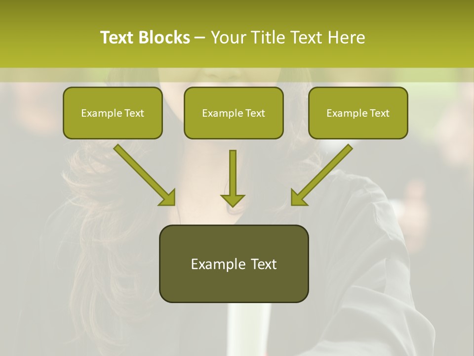 A Woman In A Graduation Cap And Gown Holding A Diploma PowerPoint Template