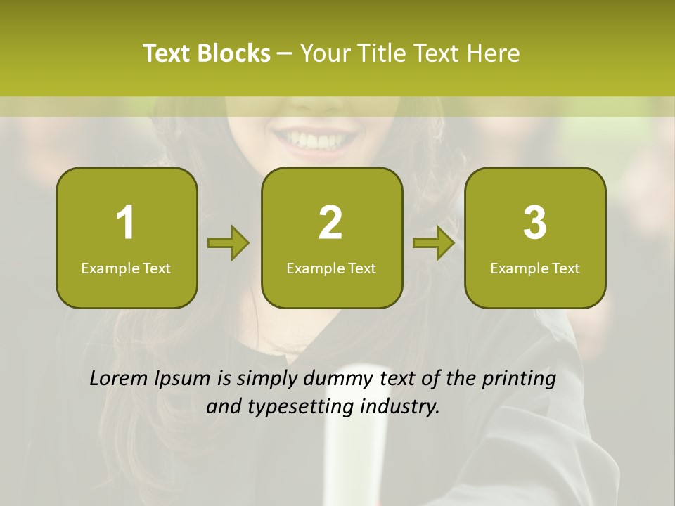 A Woman In A Graduation Cap And Gown Holding A Diploma PowerPoint Template