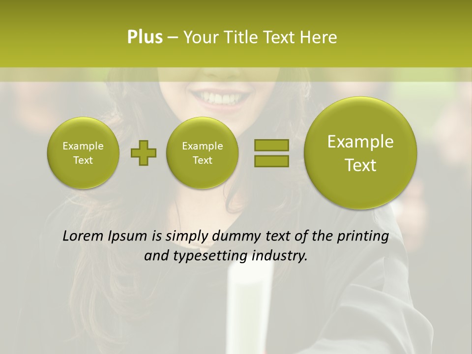 A Woman In A Graduation Cap And Gown Holding A Diploma PowerPoint Template