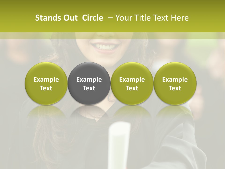 A Woman In A Graduation Cap And Gown Holding A Diploma PowerPoint Template