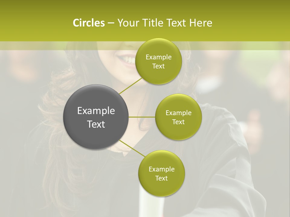 A Woman In A Graduation Cap And Gown Holding A Diploma PowerPoint Template