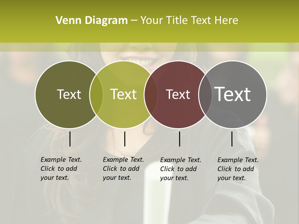 A Woman In A Graduation Cap And Gown Holding A Diploma PowerPoint Template