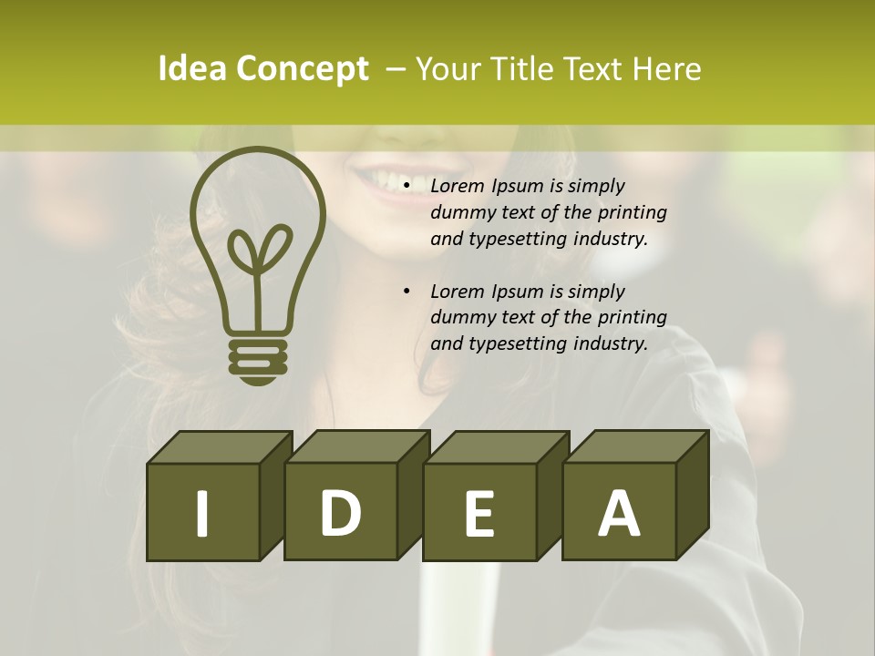 A Woman In A Graduation Cap And Gown Holding A Diploma PowerPoint Template