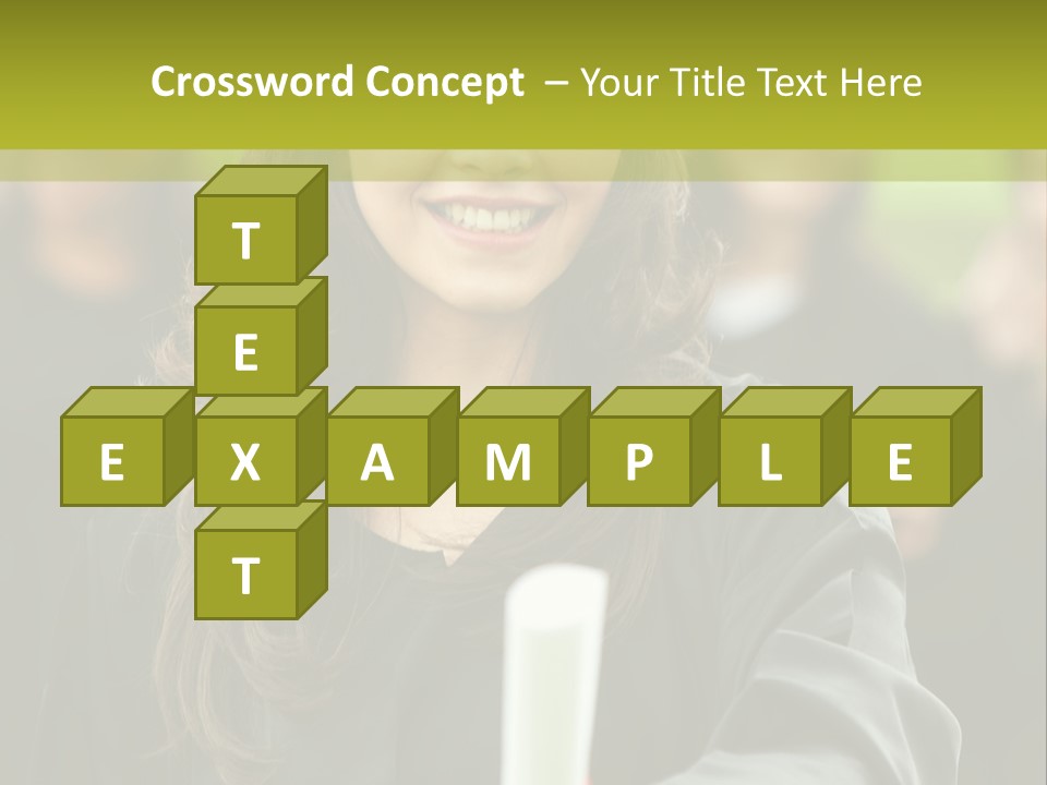 A Woman In A Graduation Cap And Gown Holding A Diploma PowerPoint Template