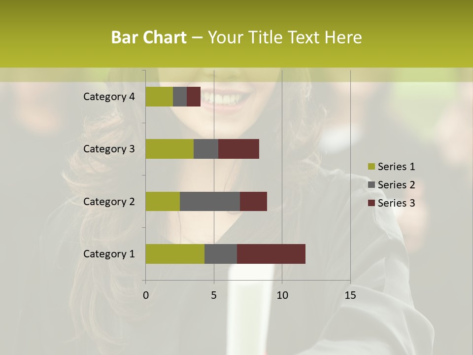 A Woman In A Graduation Cap And Gown Holding A Diploma PowerPoint Template