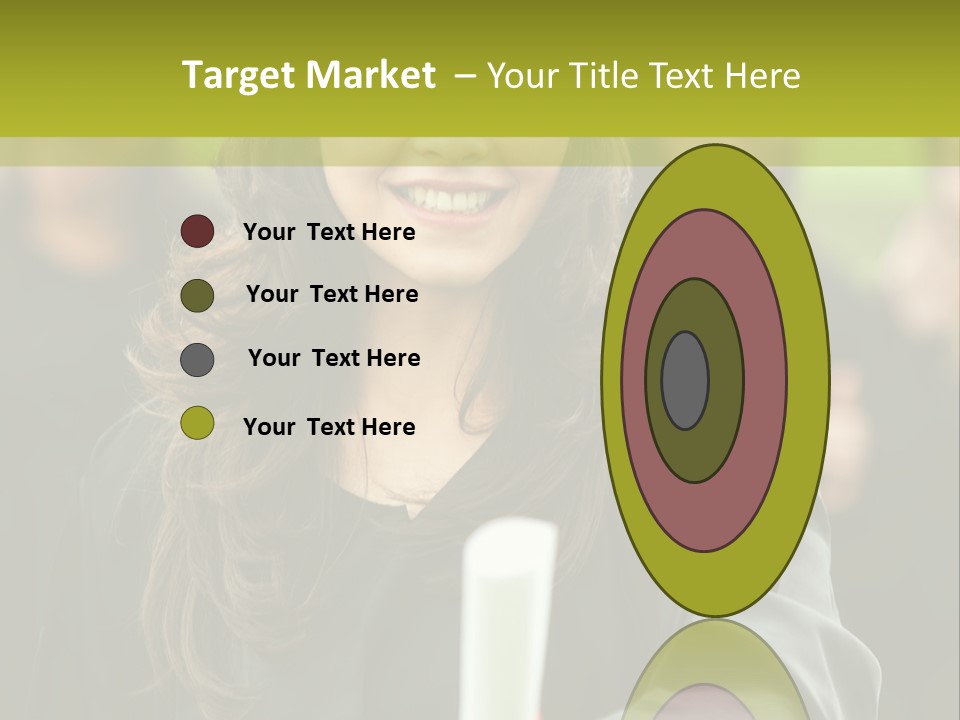 A Woman In A Graduation Cap And Gown Holding A Diploma PowerPoint Template