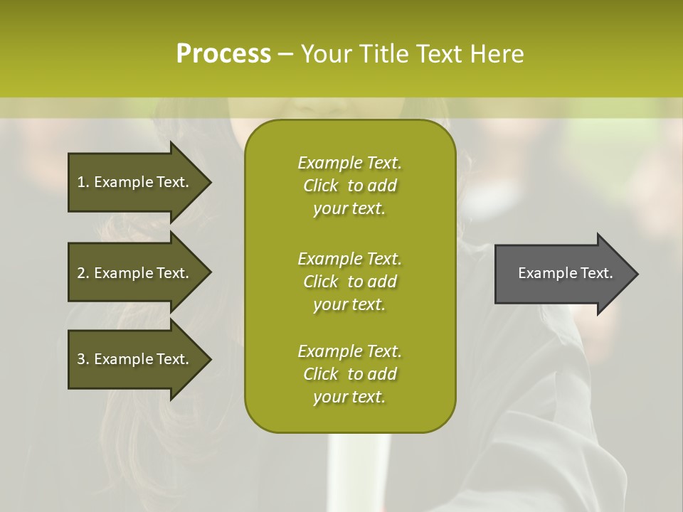 A Woman In A Graduation Cap And Gown Holding A Diploma PowerPoint Template