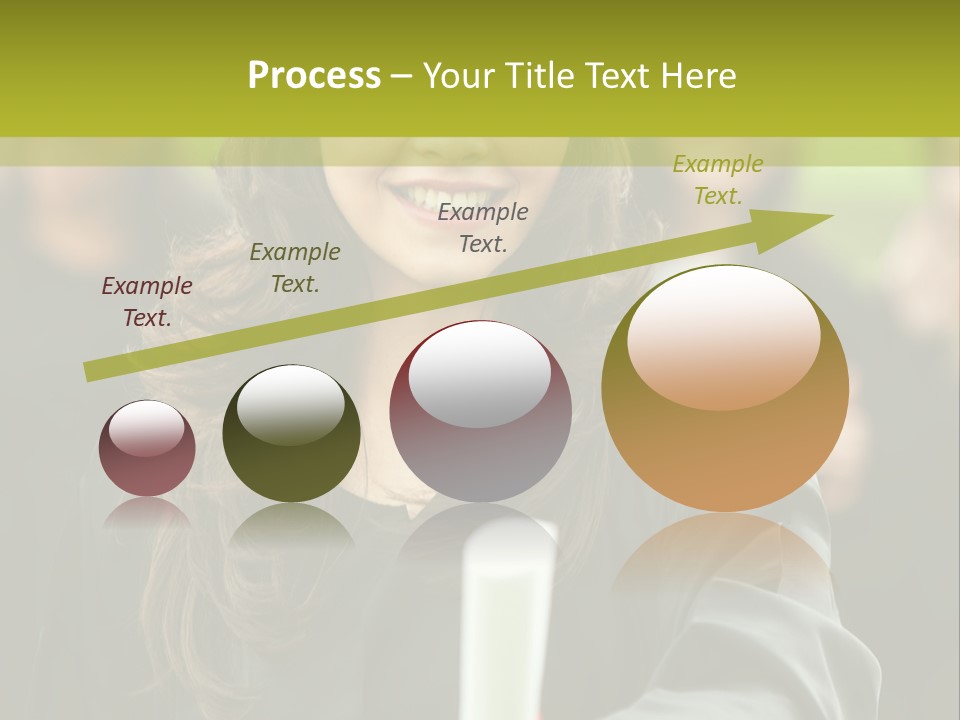 A Woman In A Graduation Cap And Gown Holding A Diploma PowerPoint Template