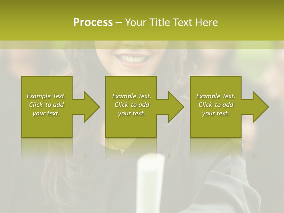 A Woman In A Graduation Cap And Gown Holding A Diploma PowerPoint Template