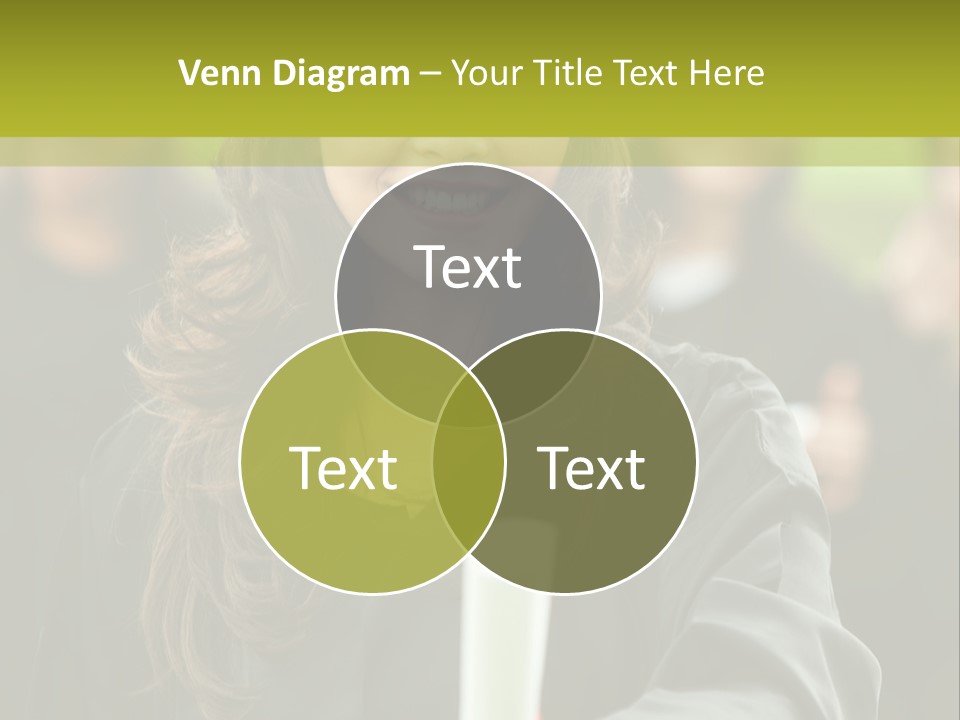 A Woman In A Graduation Cap And Gown Holding A Diploma PowerPoint Template