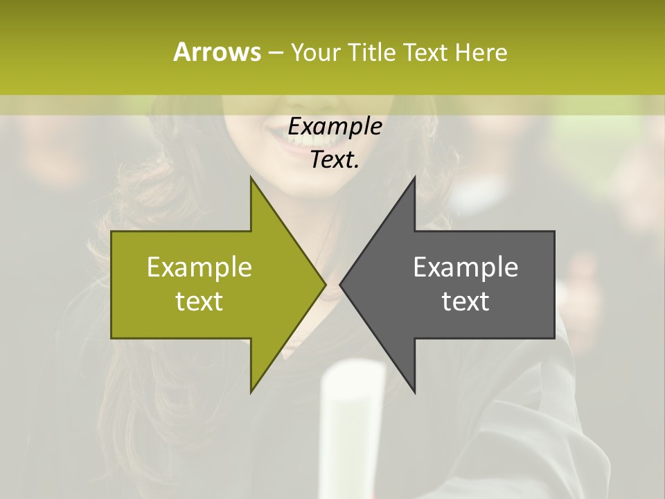 A Woman In A Graduation Cap And Gown Holding A Diploma PowerPoint Template