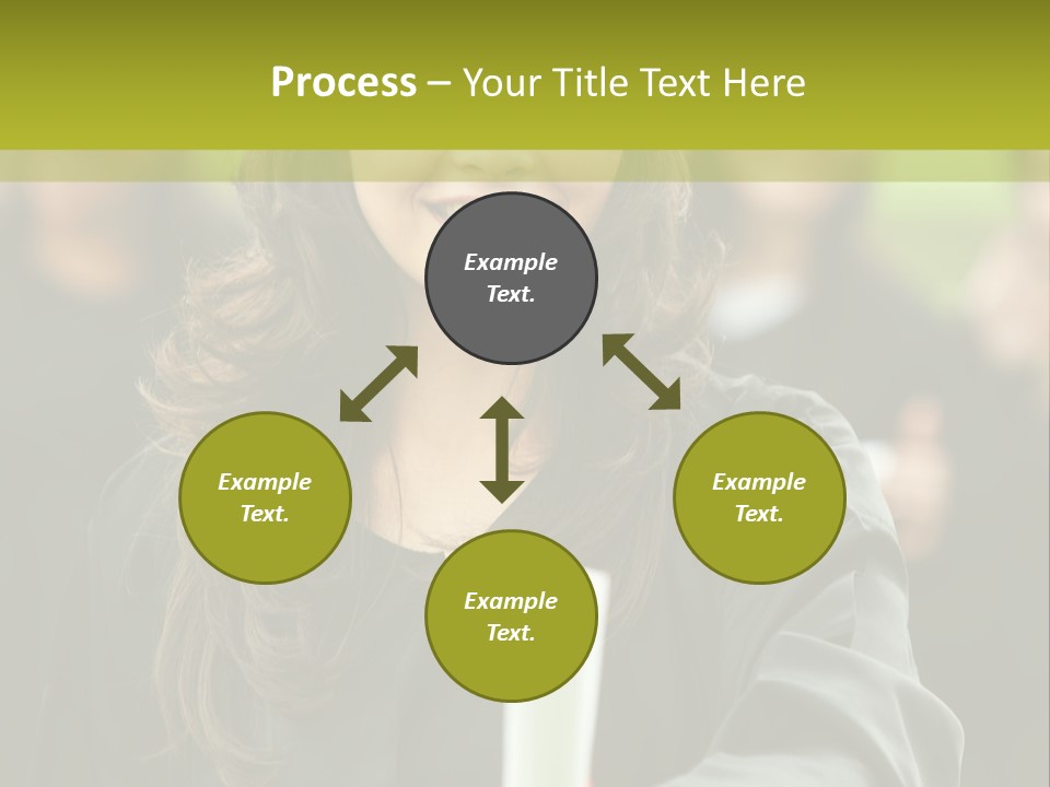 A Woman In A Graduation Cap And Gown Holding A Diploma PowerPoint Template