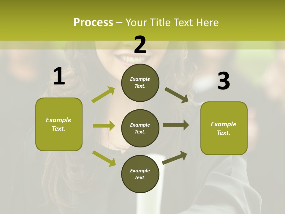 A Woman In A Graduation Cap And Gown Holding A Diploma PowerPoint Template