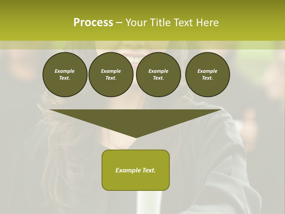 A Woman In A Graduation Cap And Gown Holding A Diploma PowerPoint Template