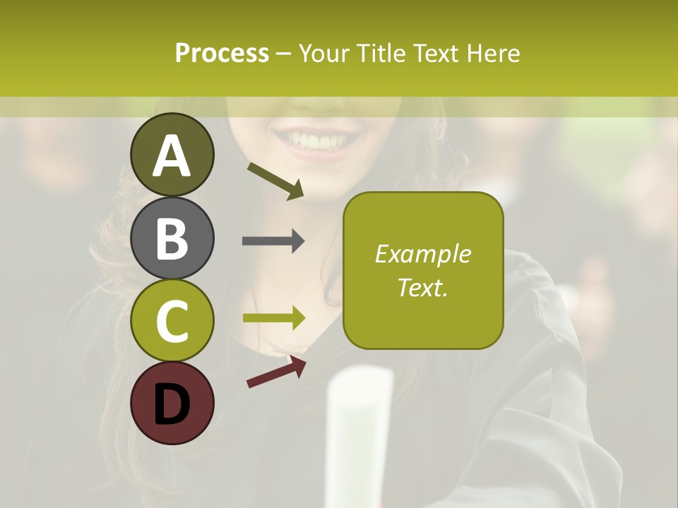 A Woman In A Graduation Cap And Gown Holding A Diploma PowerPoint Template